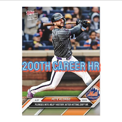 #ad 🔥2024 Toppsnow Pete Alonso New York Mets 200th Homerun Card 126 $5.15