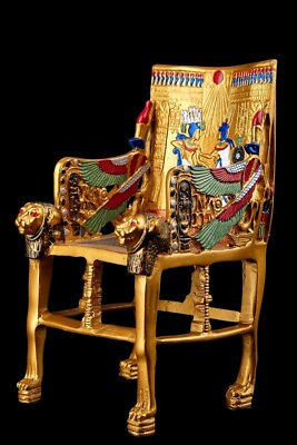 #ad UNIQUE ANTIQUE ANCIENT EGYPTIAN King Tutankhamun Chair Throne Goddess Sekhmet $186.75