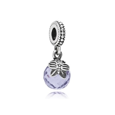 #ad AUTHENTIC PANDORA MORNING BUTTERFLY LAVENDER amp; CLEAR BRAND NEW #791258LCZ DANGEL $64.98