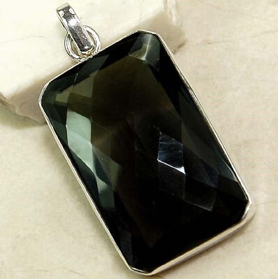 #ad 26CT Natural Smoky Topaz 925 Solid Sterling Silver Pendant Jewelry NW15 4 $28.99