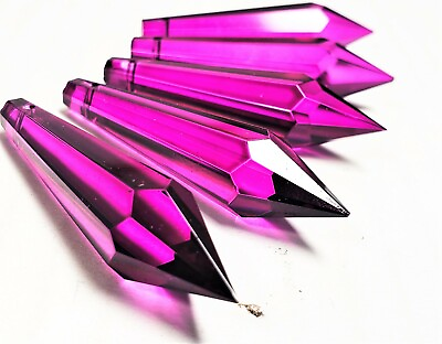 5 Magenta 50mm Icicle Chandelier Crystals Pendants Jewelry Making $12.99
