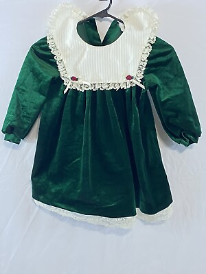 #ad Rare Editions Green Victorian Style Velvet Christmas Dress See Photos For Size $12.80