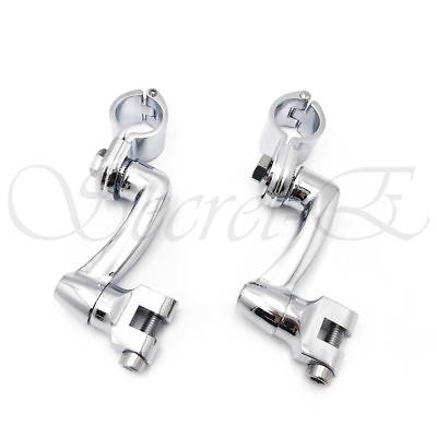 #ad Chrome 1.5quot; Engine Guard Foot Peg Mounts Clamps For Harley Triumph Kawasaki Hond $41.03