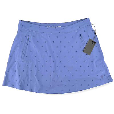 #ad G Fore Womens Mini Gs Silky Tech Nylon A Line Golf Skort Size XL Blue $85.00