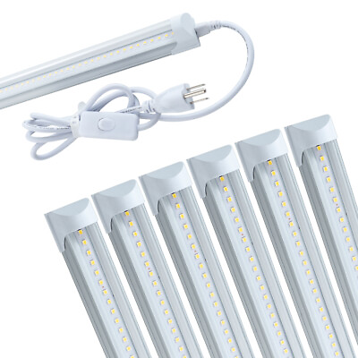 #ad 4FT 6 Pack LED Shop Light T8 Linkable Ceiling Tube Fixture 24W Daylight 6000K C $59.99