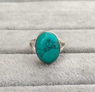 #ad Turquoise Ring 925 Sterling Silver Band Ring Statement Handmade Jewelry YH07 $11.02
