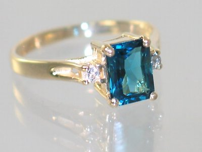 #ad London Blue Topaz Solid 10KY or 14KY Gold Ladies Ring R171 Handmade $575.61