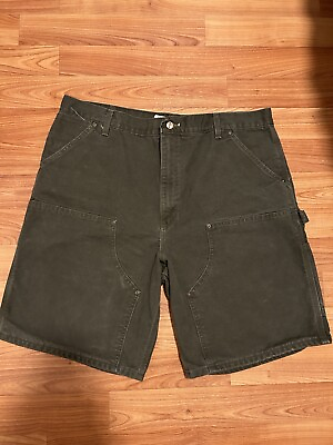 #ad Vintage Made In USA B80 Carhartt Double Knee Canvas Shorts. Great Color $200.00