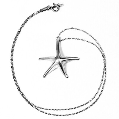 #ad Tiffany amp; Co. Elsa Peretti Sterling Silver Large Starfish Pendant Necklace $399.99