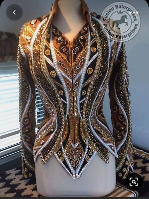 #ad Western Showmanship Women Show Jacket For Horse Pleasure on Glass Crystal $285.00