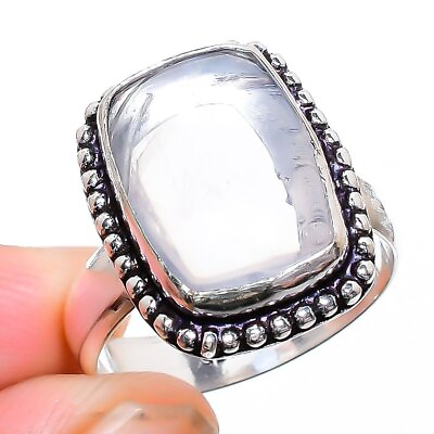 #ad Crystal Quartz Handmade Gemstone 925 Sterling Silver Jewelry Ring 10 t434 $18.36