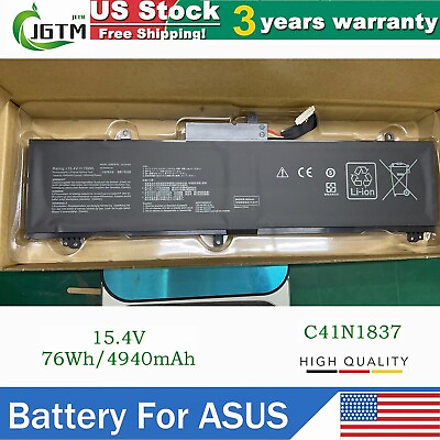 #ad C41N1837 Battery For ASUS ROG Zephyrus G15 GA502 M15 GU502G S15 GX502 76Wh 15.4V $36.89