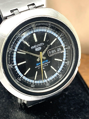 #ad Seiko Men#x27;s Watch 6119 6400 UFO Vintage Automatic Day Date Black Dial Steel 43mm $296.99
