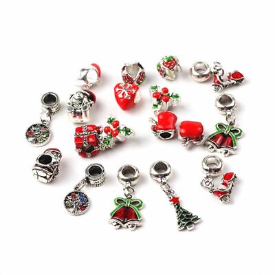 #ad Silver Red Color Charm Pendants Bell Strawberry Gift Box Tree Pendants 20pcs $21.06