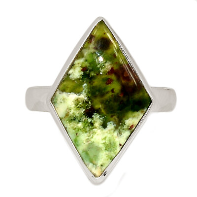 #ad Natural Chrome Chalcedony Australian 925 Silver Ring Jewelry s.8 CR25014 $16.99