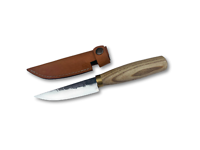 #ad FORGED WOODCARVING KNIFE. Wood Carving Sloyd Knife with Leather Sheath for Whitt $43.04