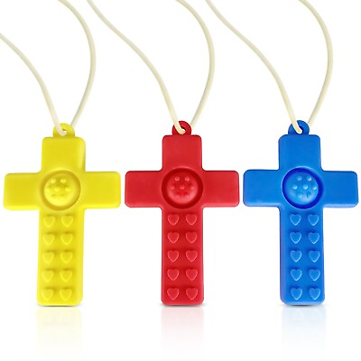 #ad Sensory Chewing Necklace with Autism ADHD Toys Olele 3Pcs Chew Toys for Kids $8.48