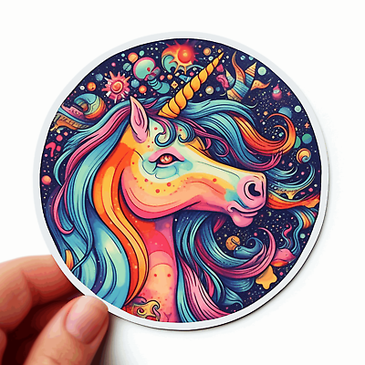 #ad Colorful Unicorn Sticker Cup Laptop Car Vehicle Window Bumper Vinyl Decal $19.87