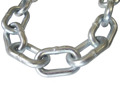 #ad Zinc Plated Proof Coil Chain 8 0 Trade Size 5 16quot; Bulk Grade 30 1900 WLL 7.9mm $274.99