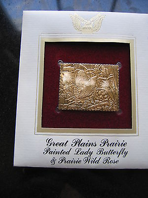 #ad 2001 Painted Lady Butterfly Prairie Wild Rose Gold GOLDEN Cover replica STAMP $6.99