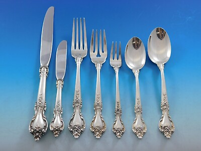 #ad Delacourt by Lunt Sterling Silver Flatware Set for 8 Service 70 pieces $4495.50