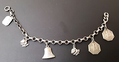 #ad Vintage Catholic Religious Reims Cathedral Charm Bracelet $46.85