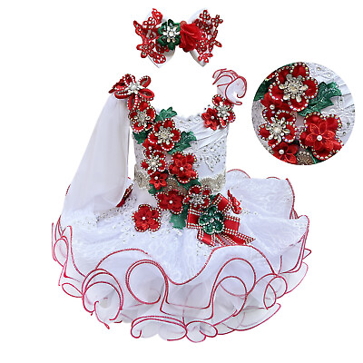 #ad Jenniferwu Christmas Dress Baby Girls Lace Flower Dresses Pageant Party Wedding $63.20