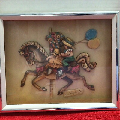 #ad Vintage 1984 Signed Holly Hobbie 3D Shadow Box Wood Layered Art Paper Retro $39.00