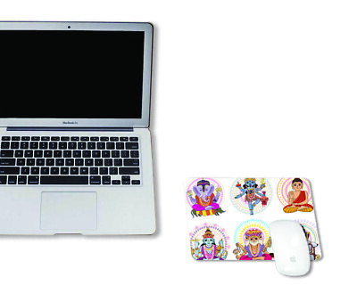 #ad Lovely Six Hindu God Cartoon Art Printed Mouse Pad From India With Free Shipping $11.11