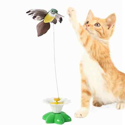 #ad Cat Teaser Toy Rotatable Pet Supplies Hummingbird Shape Electric Interactive Toy $6.99