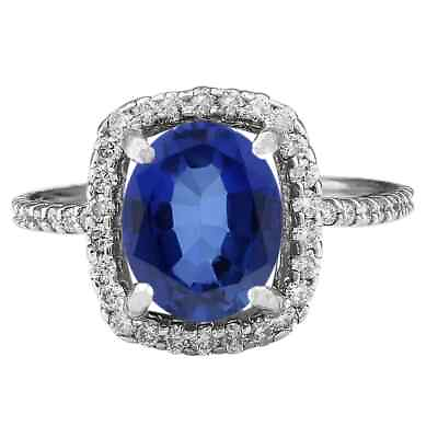 #ad 100% Natural Blue Tanzanite 1.75Ct IGI Certified Diamond Ring In 14KT White Gold $442.33