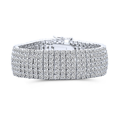 #ad Fashion Bridal Multi Row AAA CZ Wide Cluster Statement Bracelet Perfect Wedding $167.99