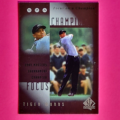 #ad 2001 SP Authentic #FC6 Focus on A Champion Tiger Woods Rookie Card RC PGA Golf $4.99