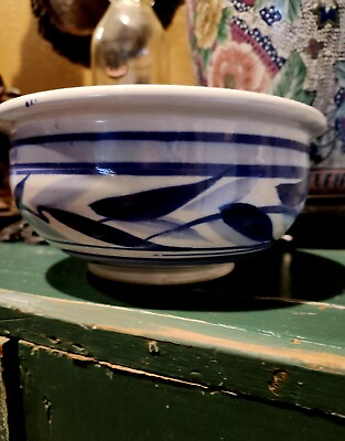 #ad Handmade Blue And White Design 7 Inch Diameter Bowl $18.00