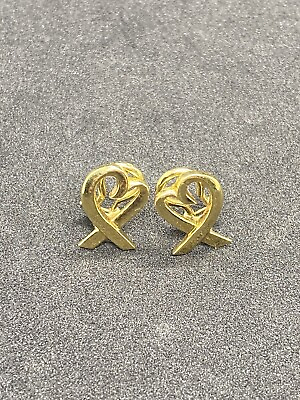 #ad Tiffany amp; Co 18K Gold Paloma Picasso Clip on Loving Heart Earrings Large 15mm $419.99
