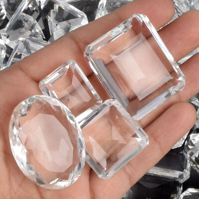 #ad White Topaz Loose Gemstones 350Ct. 4 5 Pcs Faceted Mix Cut White Topaz Gems Lot $49.27
