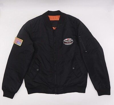 #ad Vintage Fall 2002 Triumph Motorcycles Bomber Jacket Men’s Medium Black $59.99