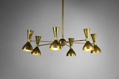 #ad Modern Italian Chandelier quot;Patinaquot; Style of Stilnovo Vintage Design 6 Arms $455.39