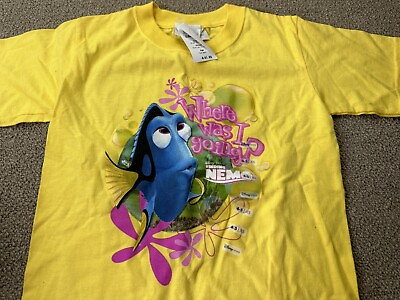 #ad Finding Nemo Shirt Dory Disney Store YOUTH XS 4 5 Yellow Disney World VTG $24.49