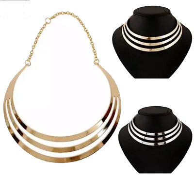 #ad Chain Choker Chunky Statement Bib Collar Necklace GOLD SILVER Fashion Jewellery $2.40