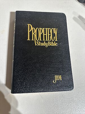 #ad Prophecy Study Bible NKJV John Hagee Ministries Black Bonded Leather Gold Pages $45.00