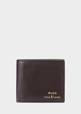 #ad POLO RALPH LAUREN LEATHER BILLFOLD WALLET BROWN #405803865001 NWT $69.99