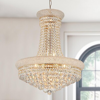 #ad TMAFON Modern Gold Crystal Ceiling Hanging Chandelier Light Diameter 23.6quot; $99.99