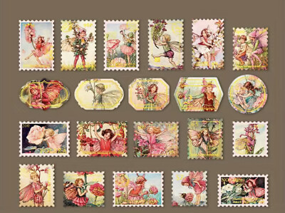 #ad 10pcs Fairy Garden Washi Stamp Stickers. Scrapbooking Journaling Crafts $2.99