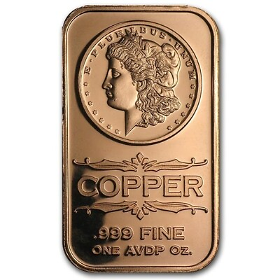 #ad Lot of 20 1 oz Copper Bar Morgan Dollar $39.00