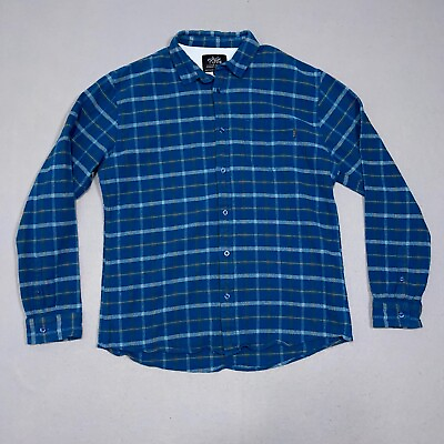 #ad Tank Farm amp; Co Flannel Shirt Youth XXL Button Up Blue Long Sleeve $19.99