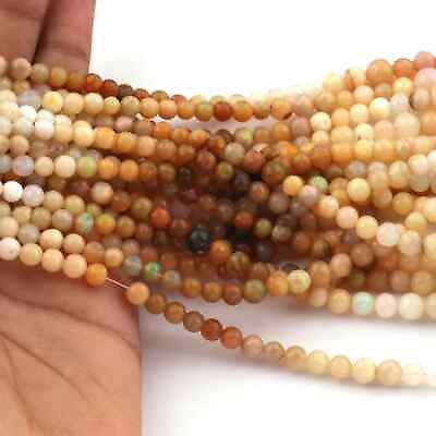 #ad 1 Strand AAA 100% Natural And Genuine Welo Opal Rondelles Ball Multi Fire Ethio $58.49