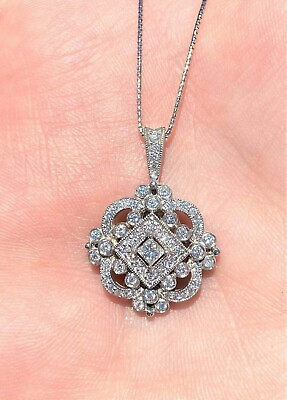 #ad Simulated Diamond Round Cut Women#x27;s Gorgeous Pendant In 14K White Gold Plated $141.04