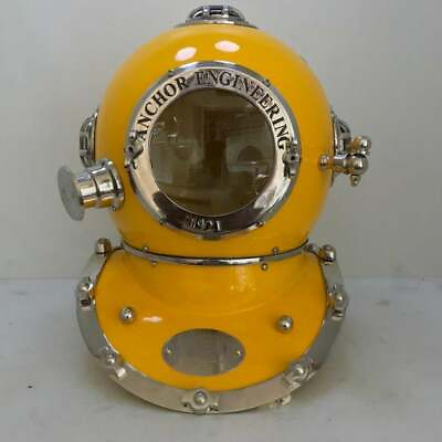 #ad Yellow Anchor Boston Diving Helmet Scuba SCA Divers Navy Mark V Marine Divers $188.72