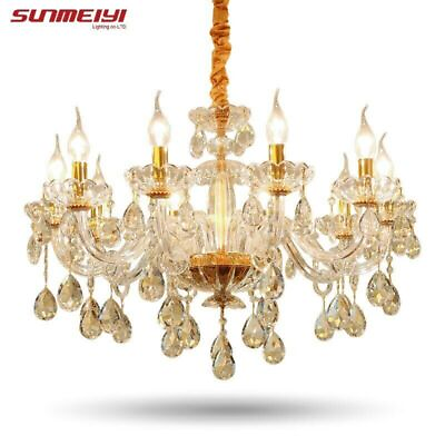 #ad #ad Luxury K9 Crystal Chandeliers Lighting Gold Candle LED Pendant Suspended Light $165.12
